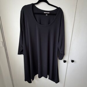 Woman Within Black Swing Tunic Top 3X Soft Stretch PNW Cozy